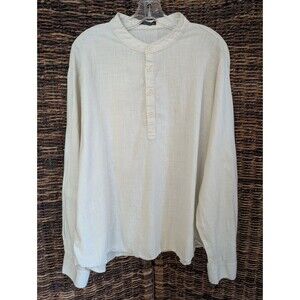 Coofandy Hemp Popover Henley Shirt Men's XXXL Gorpcore Minimalist Homesteader